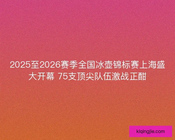 2025至2026赛季全国冰壶锦标赛上海盛大开幕 75支顶尖队伍激战正酣